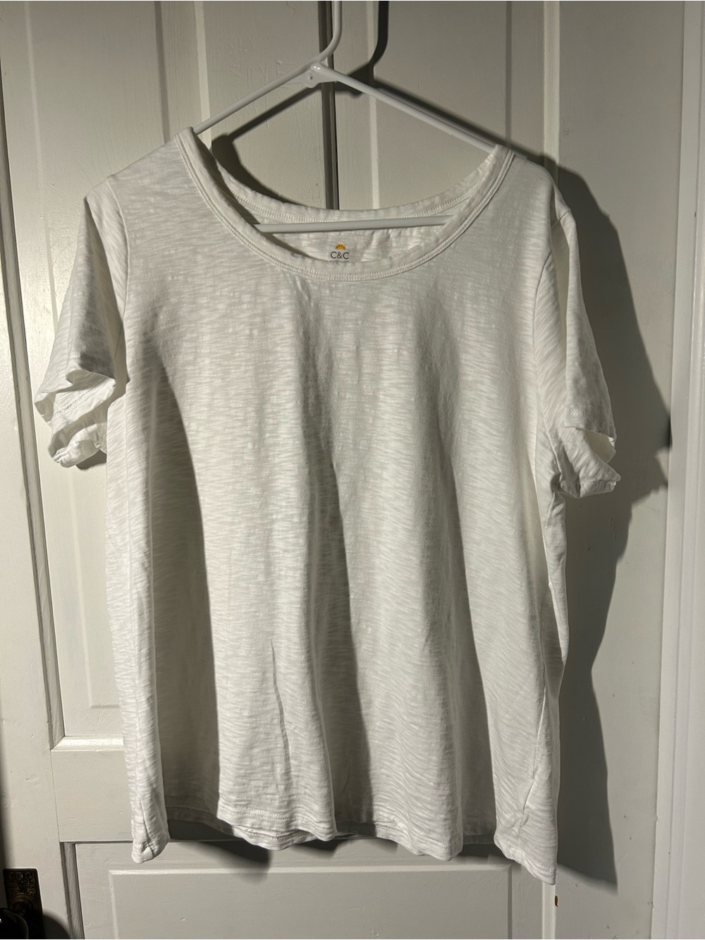 C&C California Women's White Short Sleeve Slub Tee- *never worn